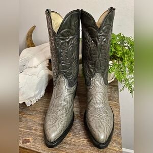 Vintage 1975 Lehigh Leather Oil Resistant Cowboy Western Gray Boots Mens 10.5 D